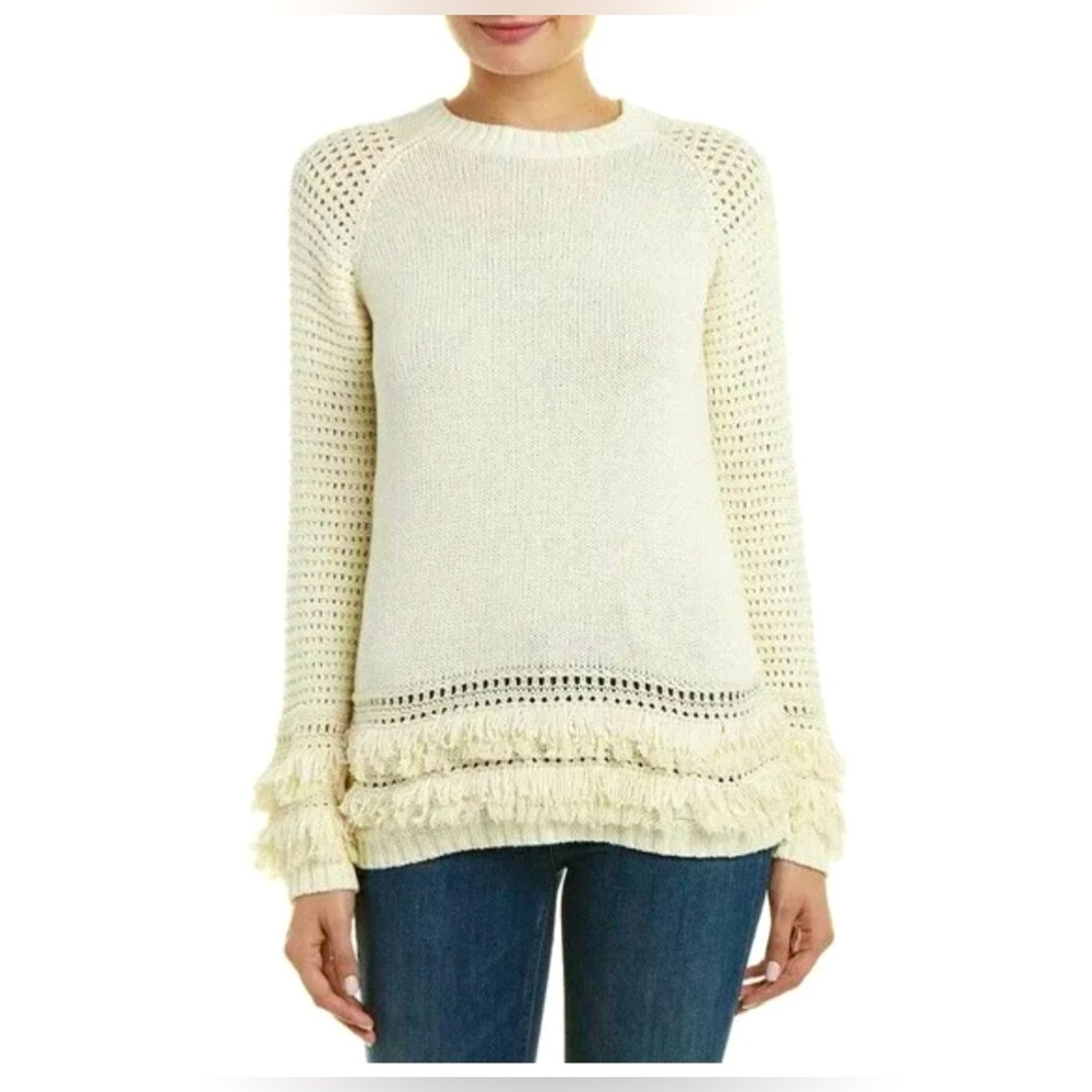 Boho Chaser brand Knit Sweater with Fringe…